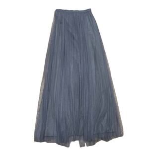 JENNY YOO Anthropologie Louise Tulle Size 6 MAXI SKIRT Gray Grey Holiday Formal